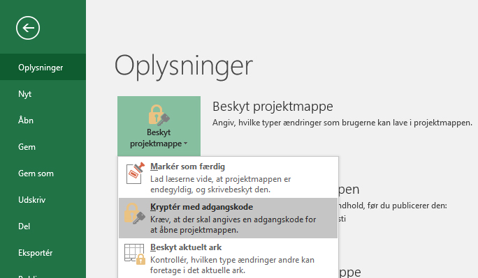 - Beskyt Excel-dokumenter med en adgangskode